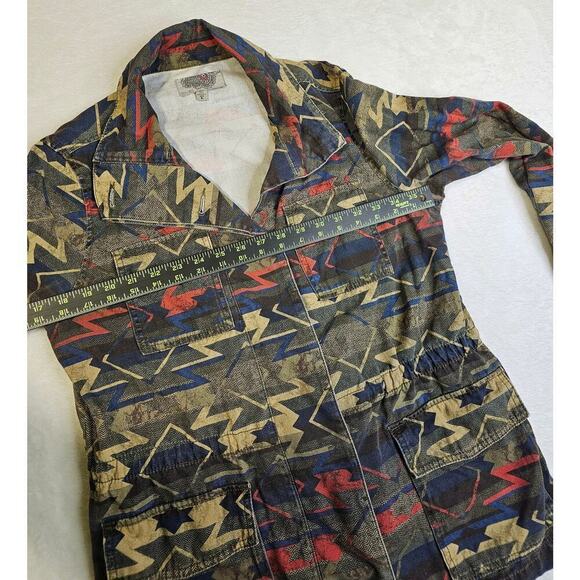 Ecote Urban Outfitters L Aztec utility military grunge look jackets. Drawstring - Picture 4 of 14